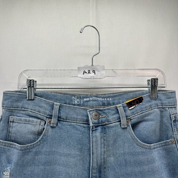 No Boundaries Jeans Juniors 13 Light Wash Denim Distressed High Rise Ankle Blue - Picture 12 of 12